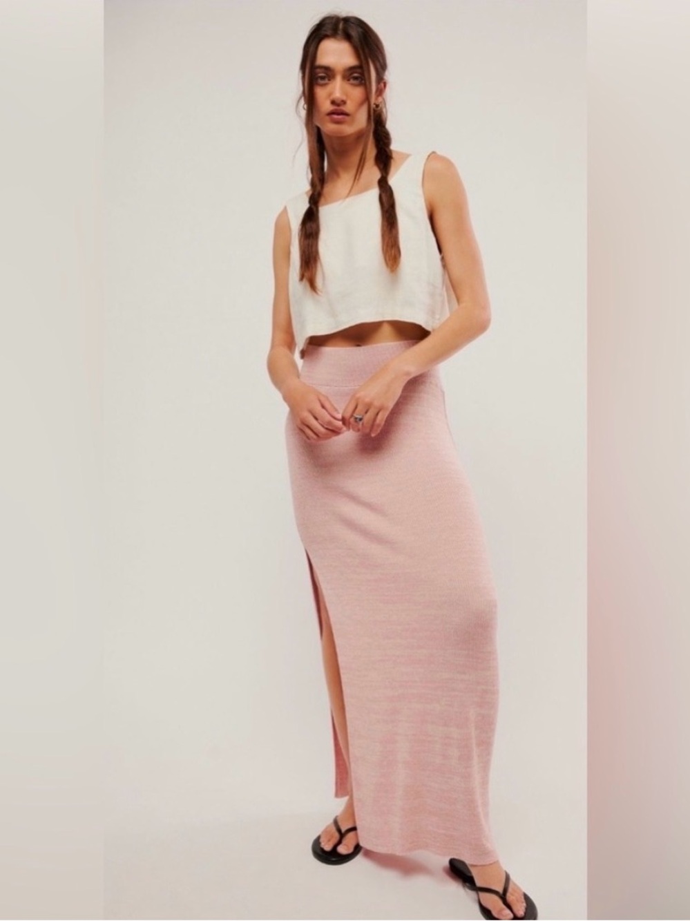 NWT FREE PEOPLE GOLDEN HOUR MAXI SKIRT PINK SALT